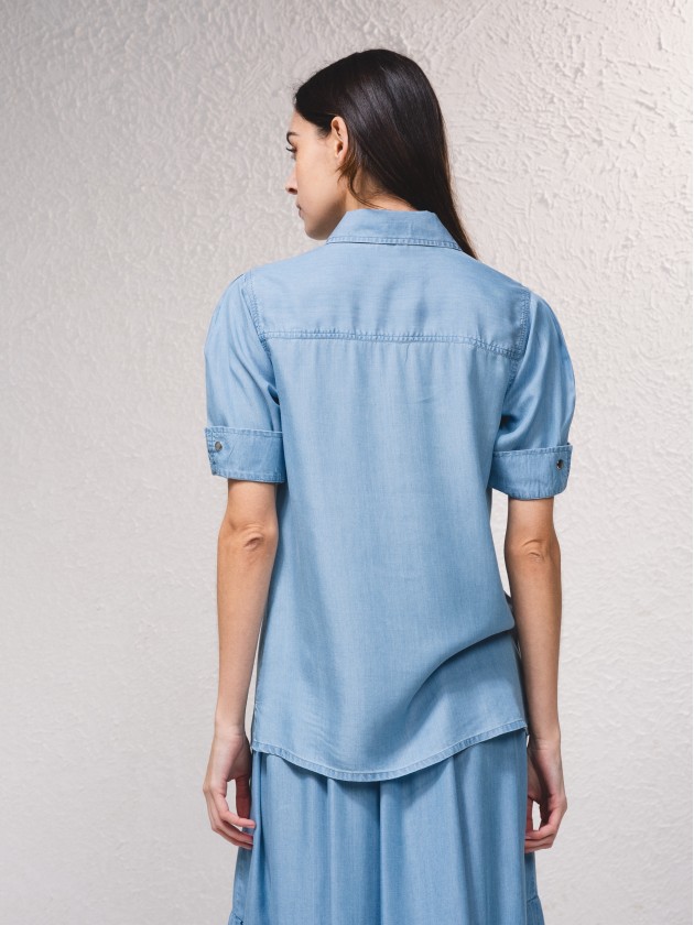 Camisa fluida em tencel