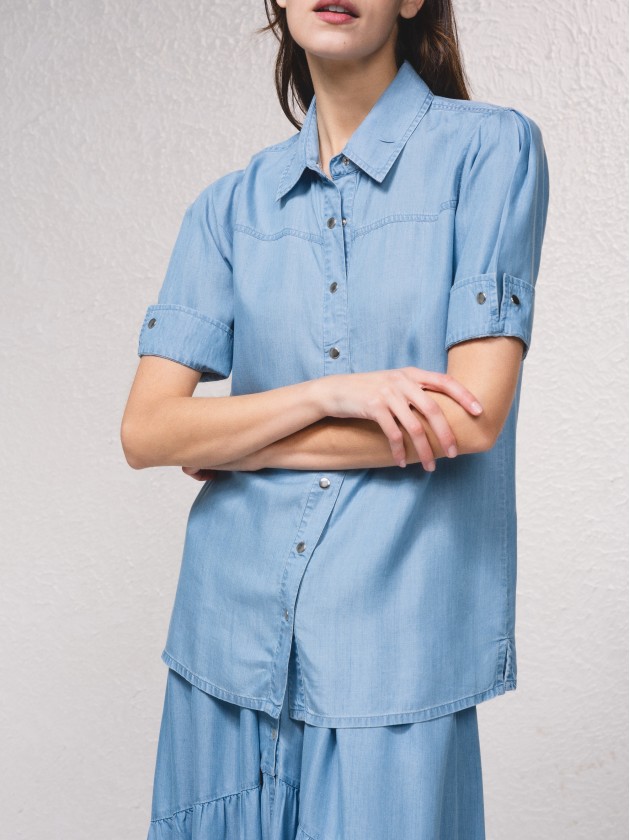 Camisa fluida em tencel