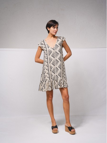 Vestido curto estampado