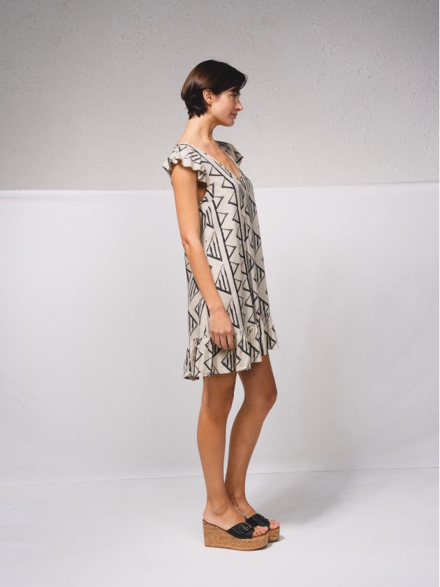 Vestido curto estampado