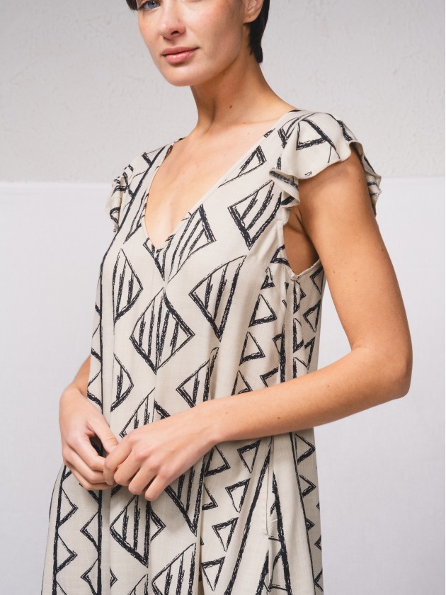 Vestido curto estampado
