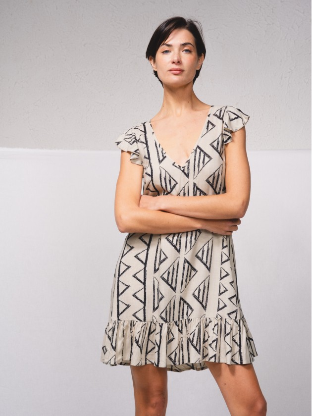 Vestido curto estampado