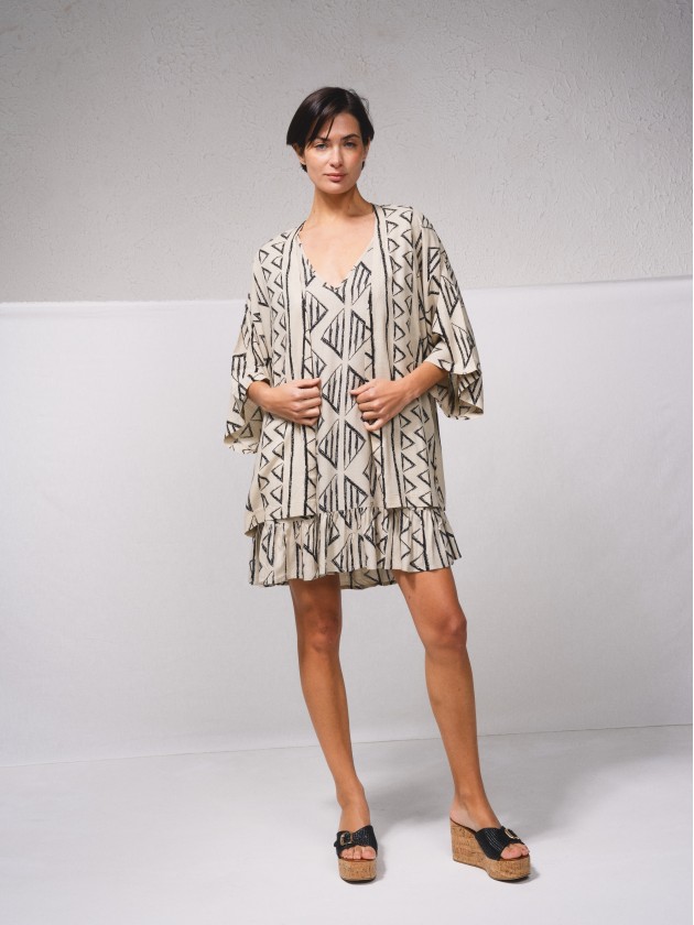Manteau fluide avec imprim