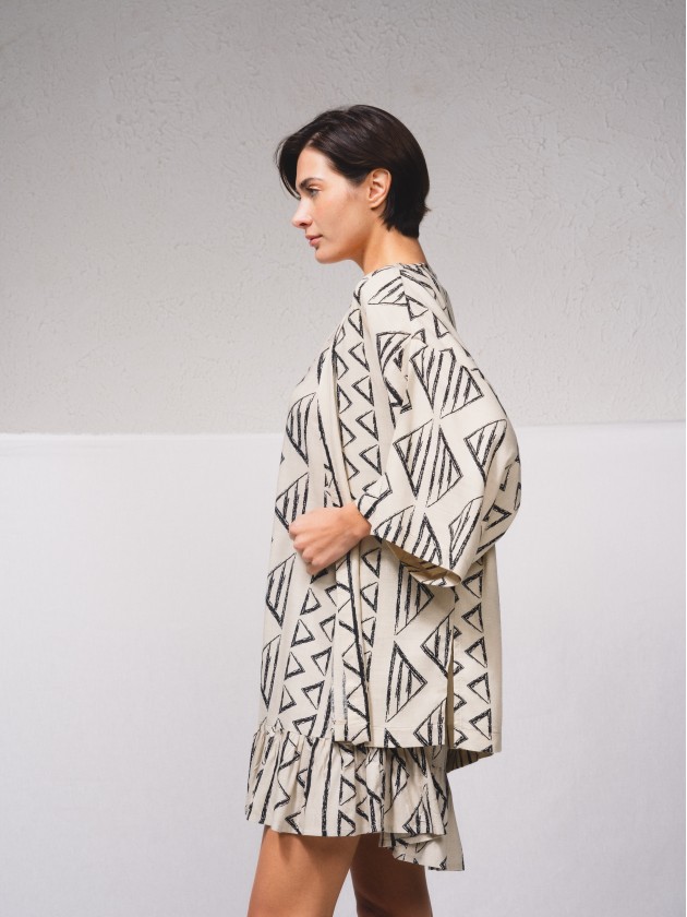 Manteau fluide avec imprim
