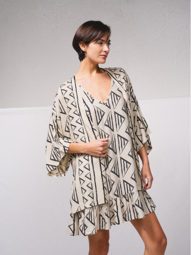 Manteau fluide avec imprim
