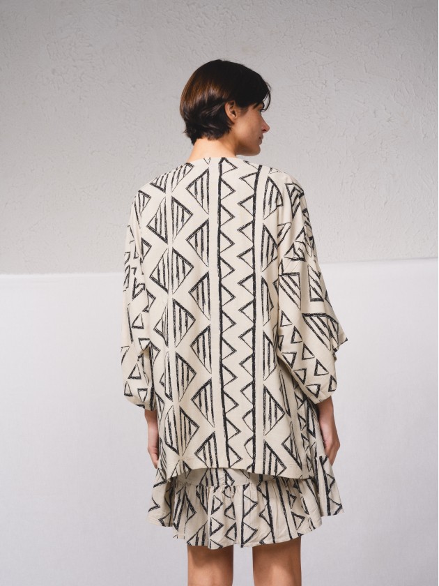 Manteau fluide avec imprim