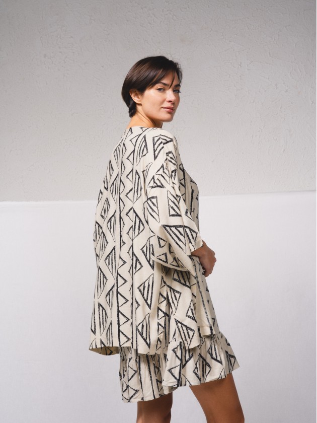 Manteau fluide avec imprim