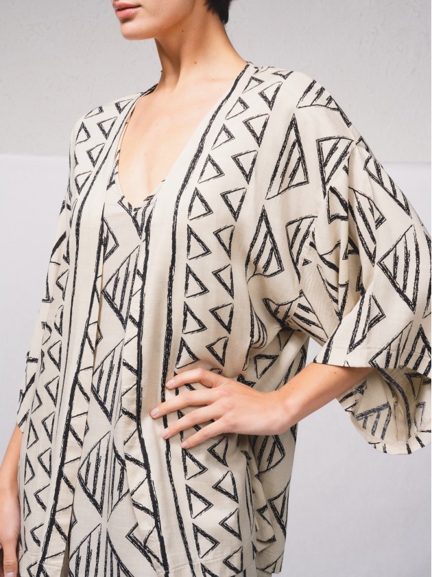 Manteau fluide avec imprim