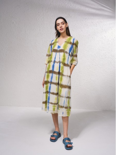 Vestido midi com estampado