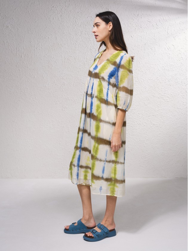 Vestido midi com estampado