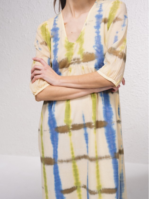 Vestido midi com estampado