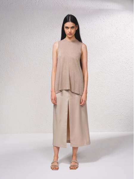 Camisola metalizada fluida