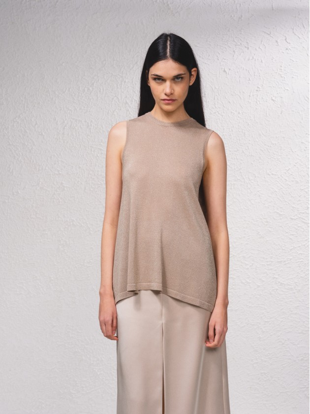 Camisola metalizada fluida
