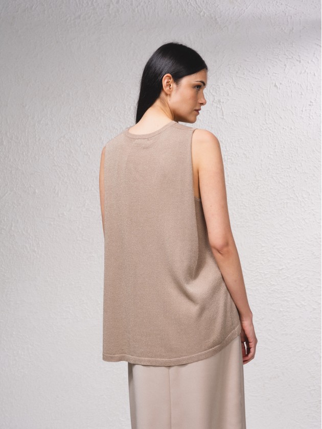 Camisola metalizada fluida