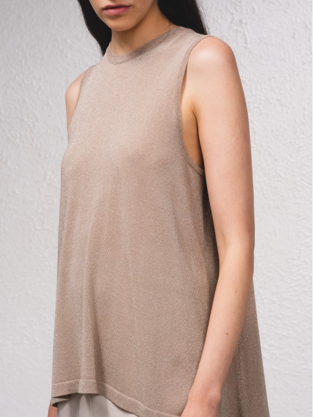 Camisola metalizada fluida