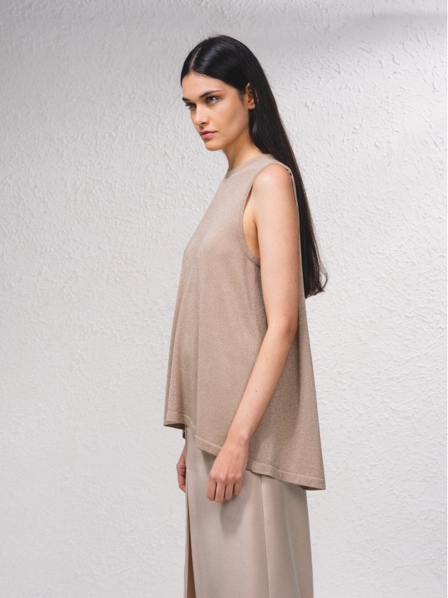 Camisola metalizada fluida