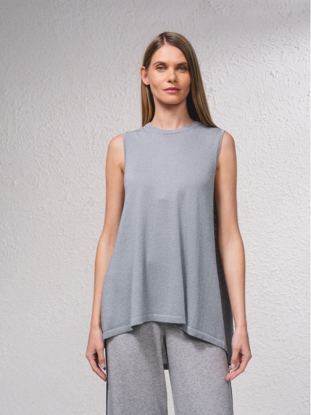 Camisola metalizada fluida