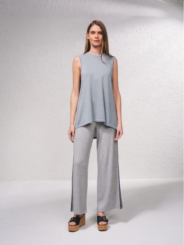 Camisola metalizada fluida