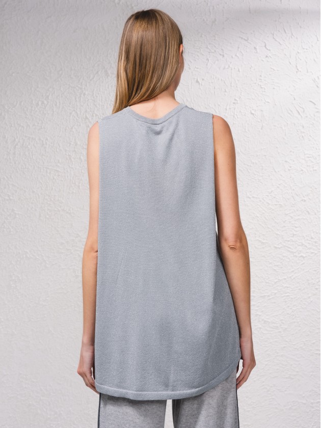 Camisola metalizada fluida
