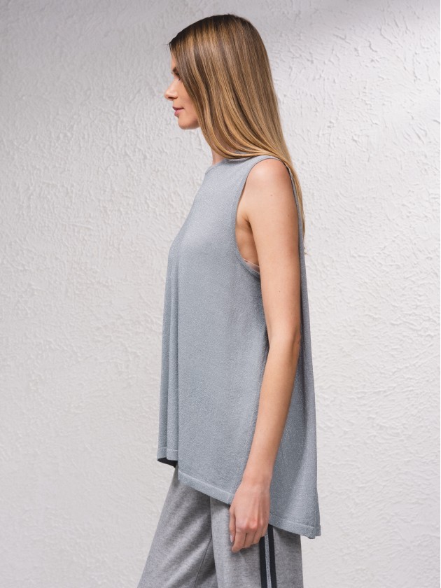 Camisola metalizada fluida