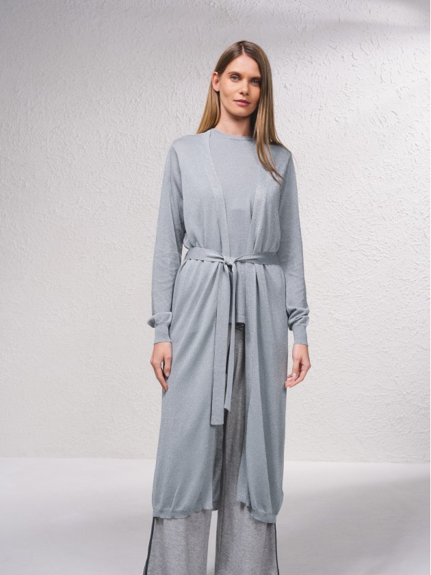Manteau ceintur mtallis