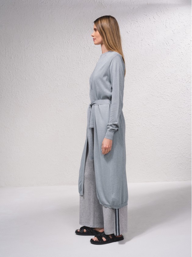 Manteau ceintur mtallis