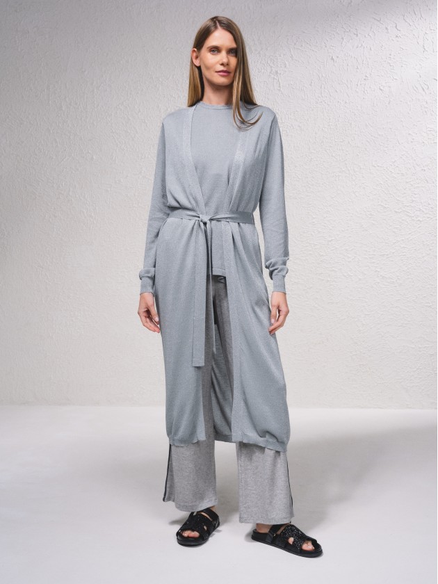 Manteau ceintur mtallis