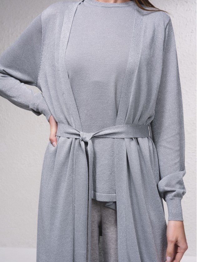 Manteau ceintur mtallis