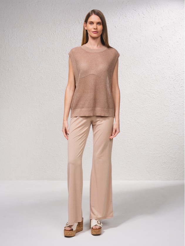 Camisola em malha aberta