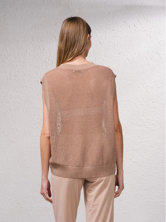Camisola em malha aberta