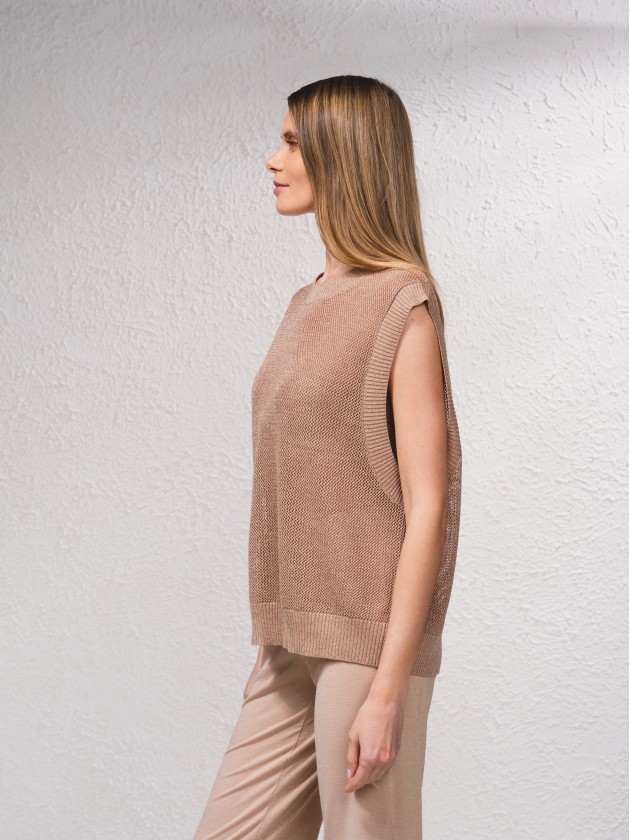 Camisola em malha aberta