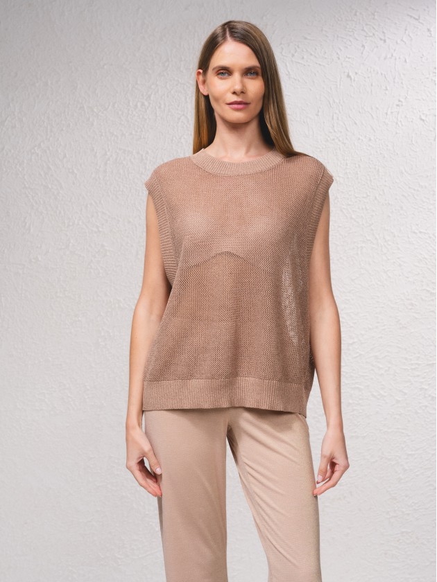 Camisola em malha aberta