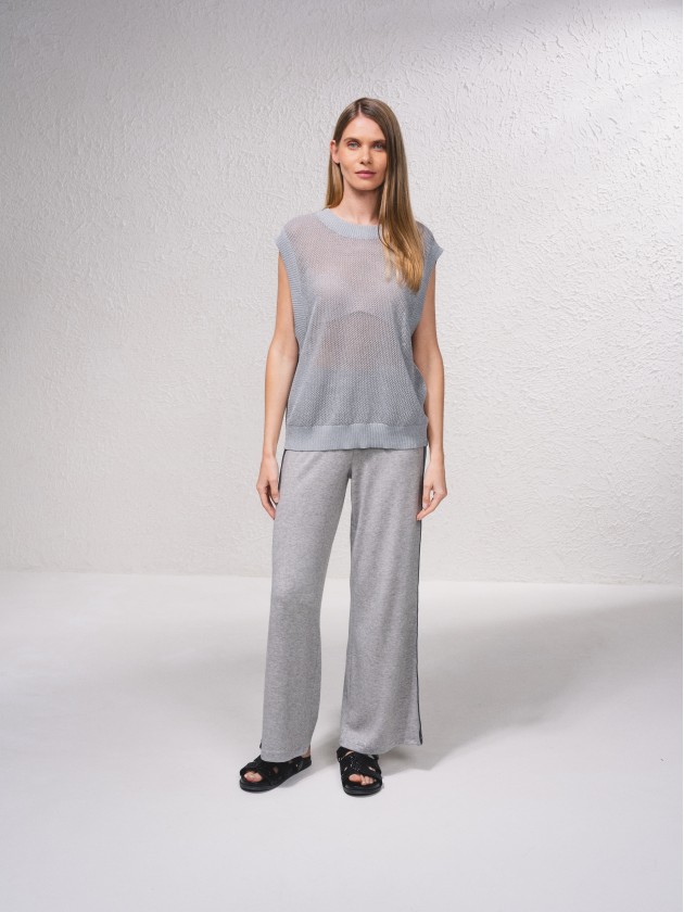 Camisola em malha aberta