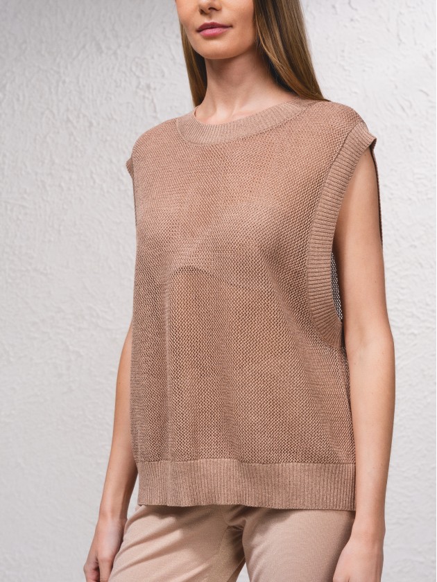 Camisola em malha aberta