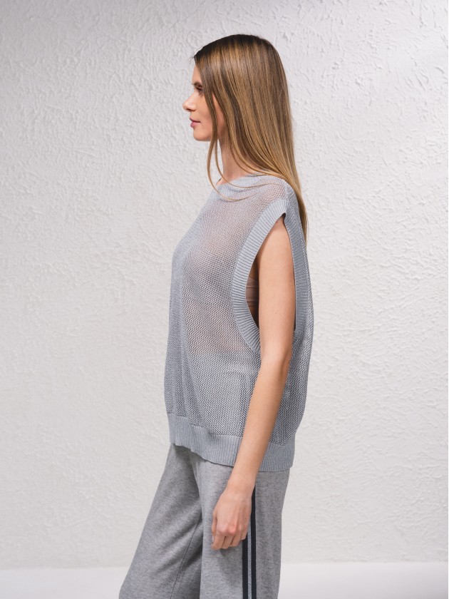 Camisola em malha aberta