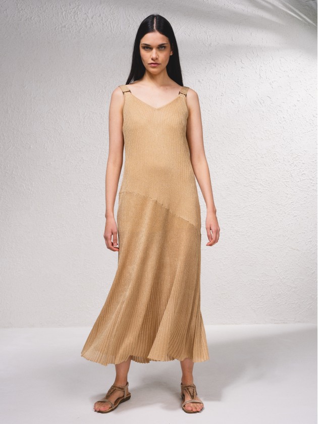 Robe  bretelles en maille ctele
