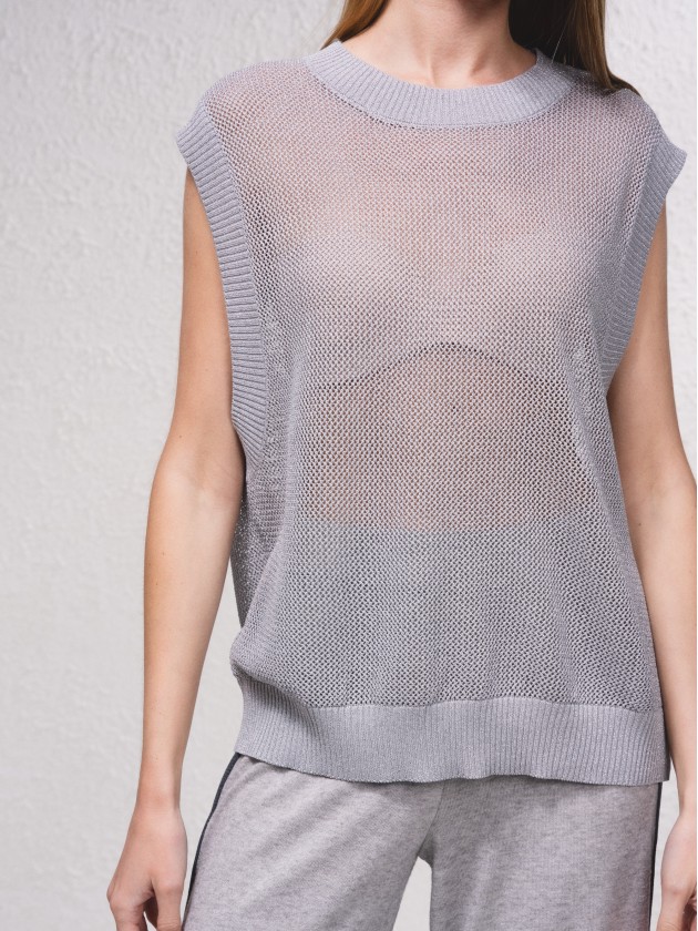 Camisola em malha aberta
