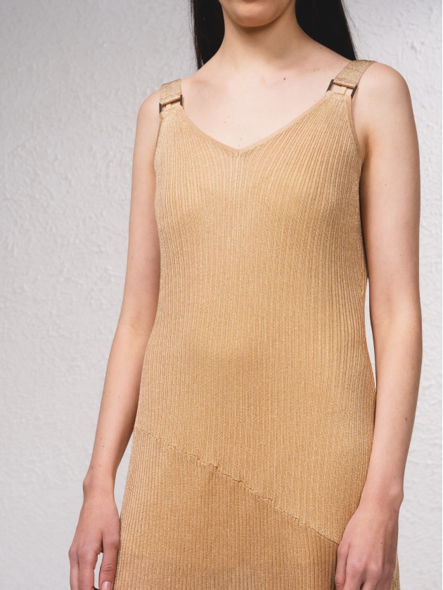 Robe  bretelles en maille ctele