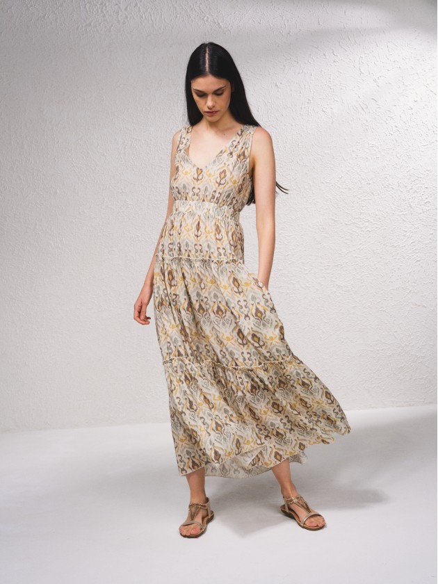 Vestido fluido com estampado