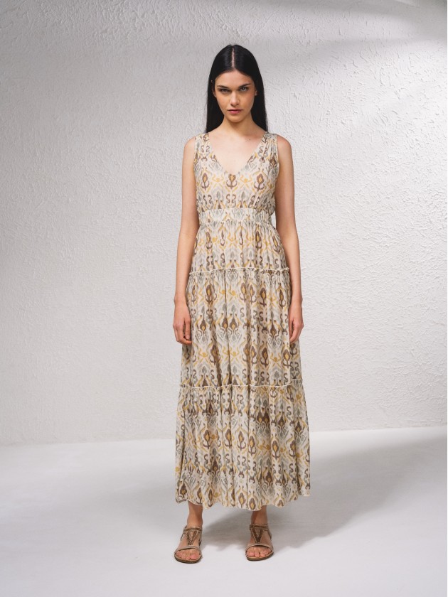 Vestido fluido com estampado