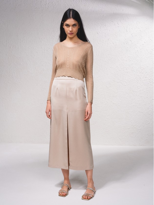 Camisola crop em croch