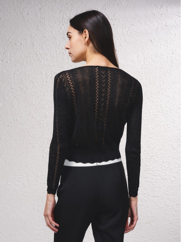 Camisola crop em croch
