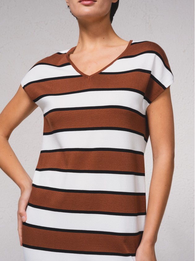 Vestido midi s riscas