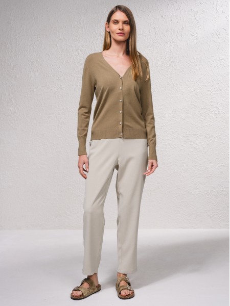 Cardigan em malha fina
