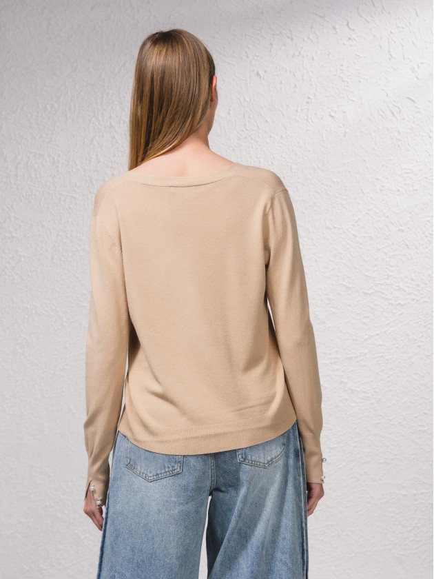 Cardigan em malha fina