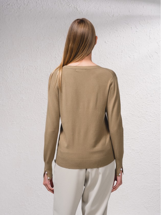 Cardigan em malha fina