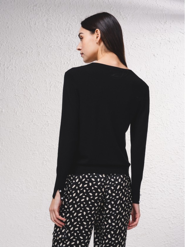 Cardigan em malha fina