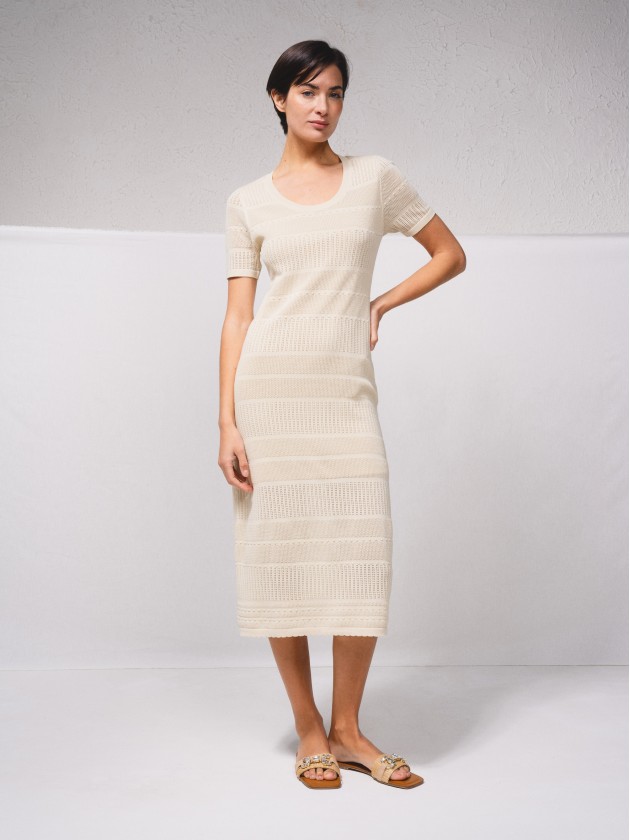 Vestido midi em malha