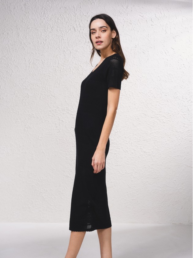 Vestido midi em malha