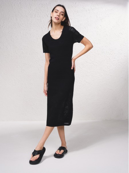Vestido midi em malha